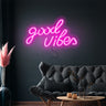 LED-lysskilt - Good Vibes 2 - pink - 330 x 180 mm