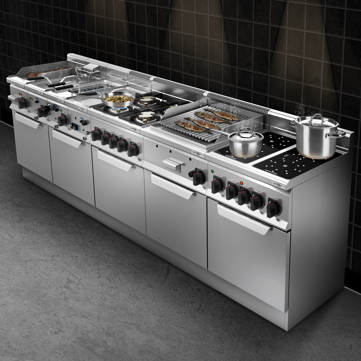 Gaskogebord 6xBurner med understel