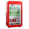Minibar - B 495 mm - 113 l - med 1 glasdør & LED-lys - rød
