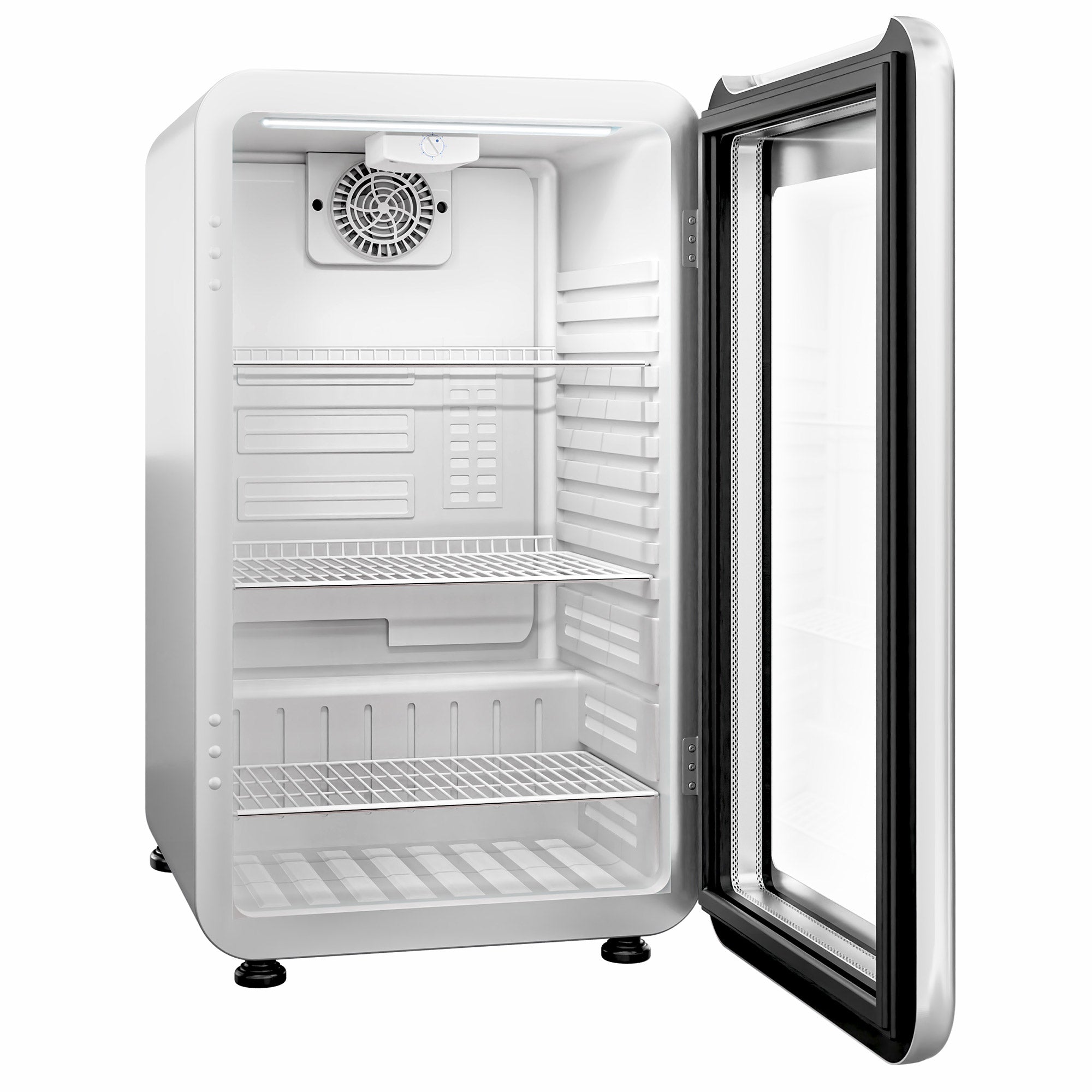Mini køleskab - 113 Liter - med 1 glasdør - Hvid