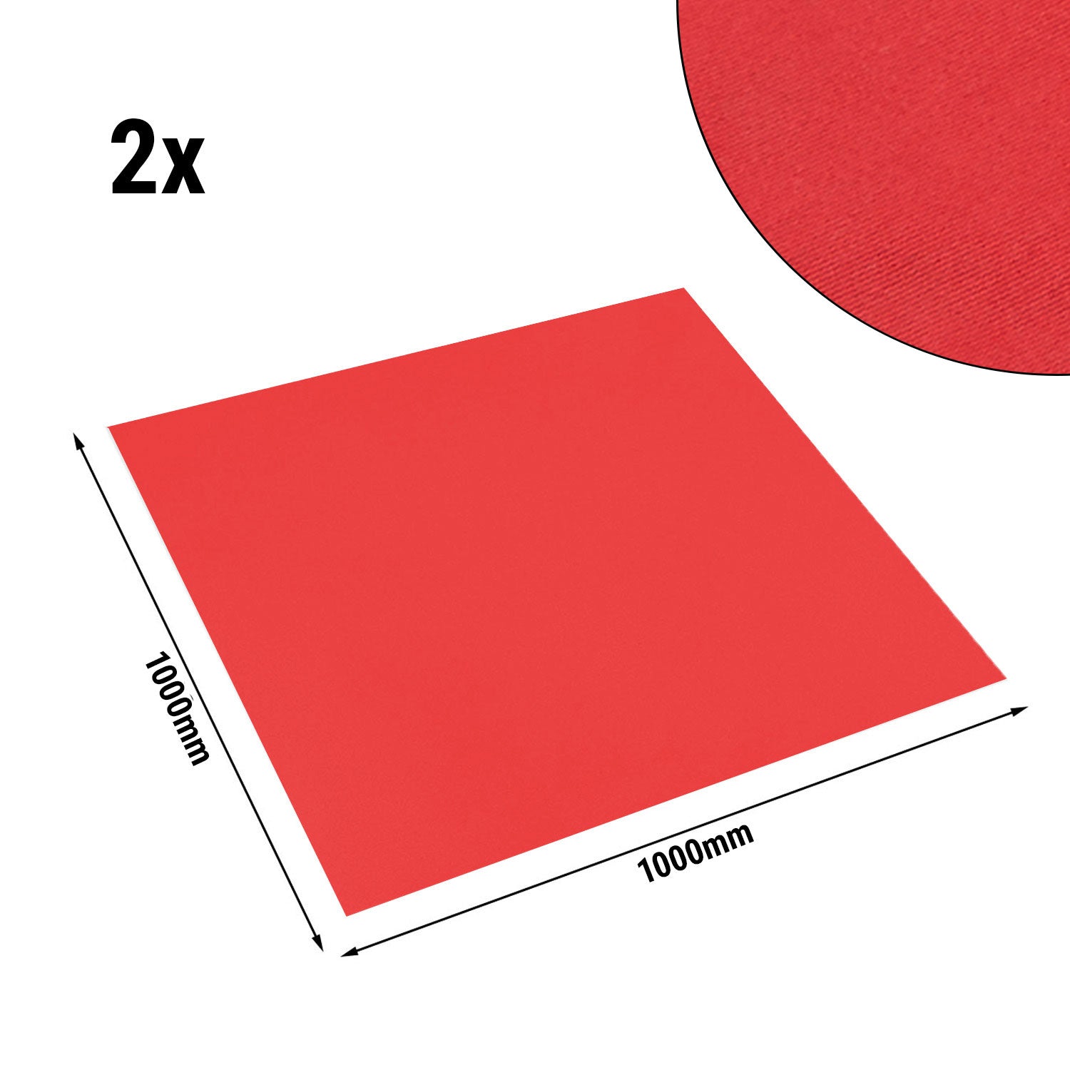 (2 stk.) Vienna Damask Center Blanket - 100 x 100 cm - Fire Red