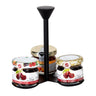 (4 stk.) Marmeladeetagere / buffetstandere - Sort - med 3 hylder