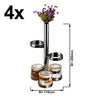 (4 stk.) Marmeladeetagere / buffetstandere - Krom - med 5 hylder