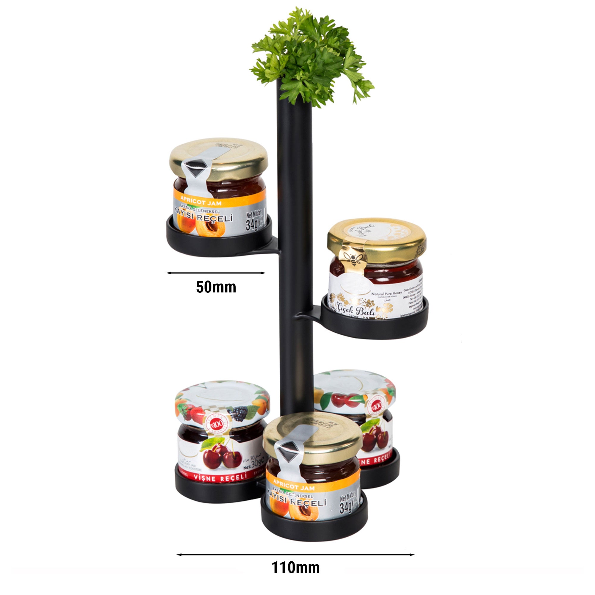 Marmeladestativ / buffestativ - med 5 hylder