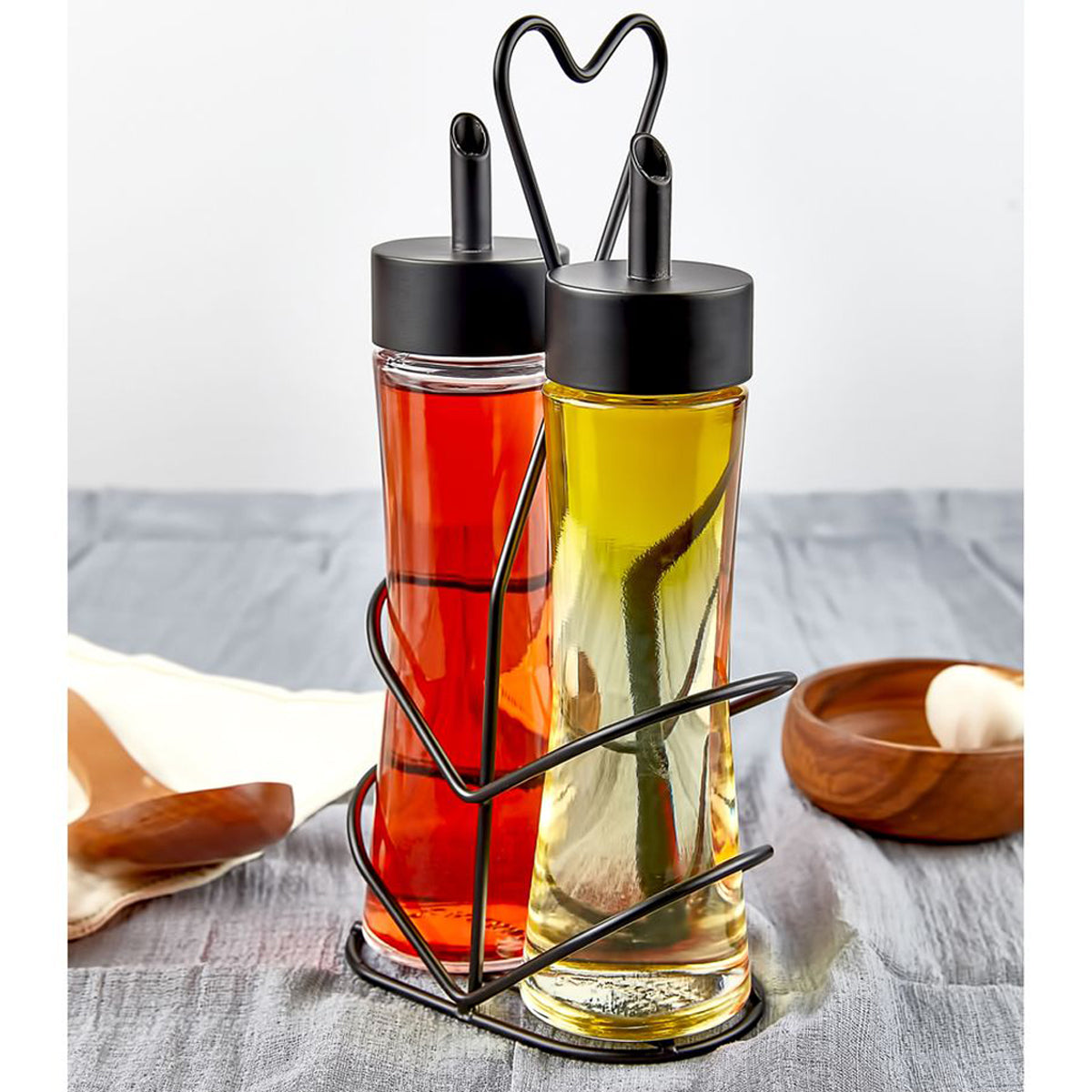 Cruet - 2 stk. - i stand - Vinegar & Oil