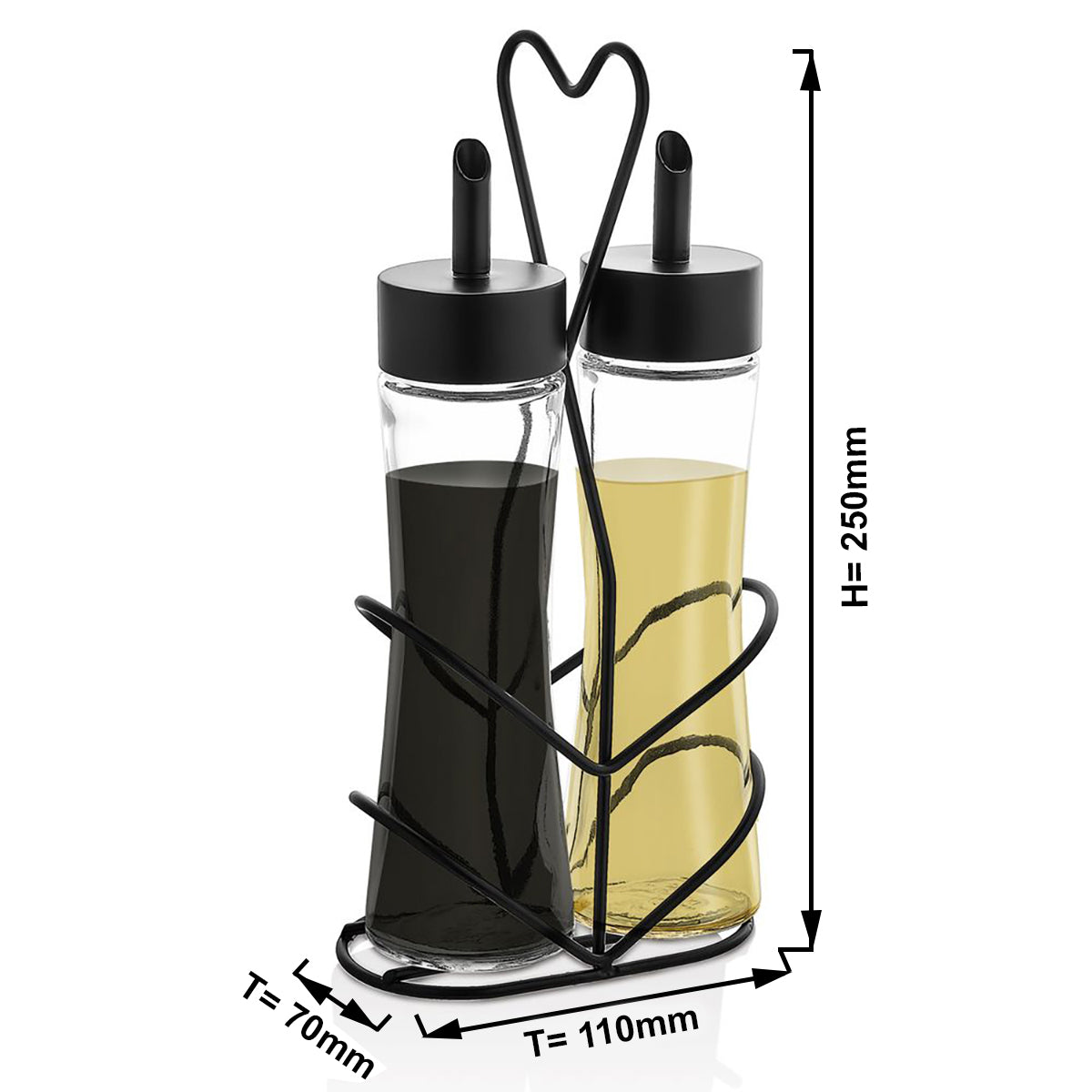 Cruet - 2 stk. - i stand - Vinegar & Oil