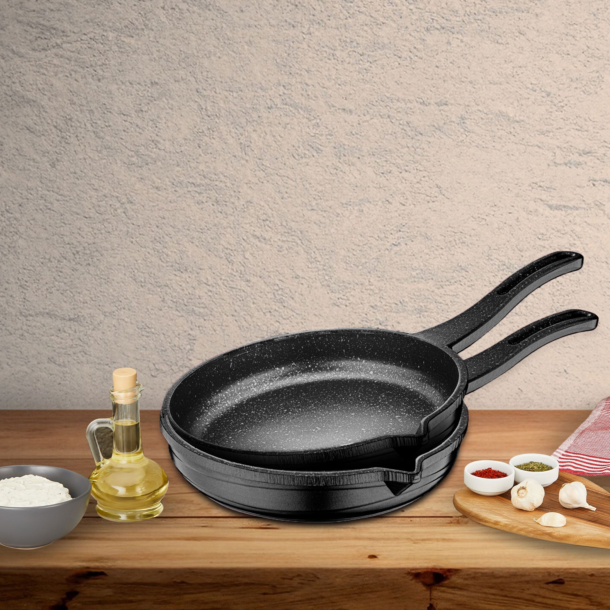 Mini non-stick støbejernspande - Ø 140 mm - højde 28 mm