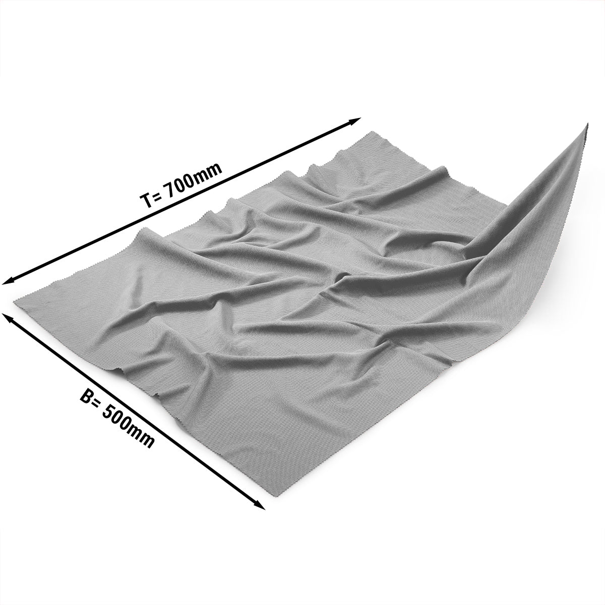 (10 stk) Mikrofiberdug glasdug - grå - 50 x 70 cm