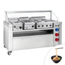 Mobil kogestation - 1600x850 mm - Højde: 1170 mm - inkl. pastakoger, kogebord (el) og bain marie