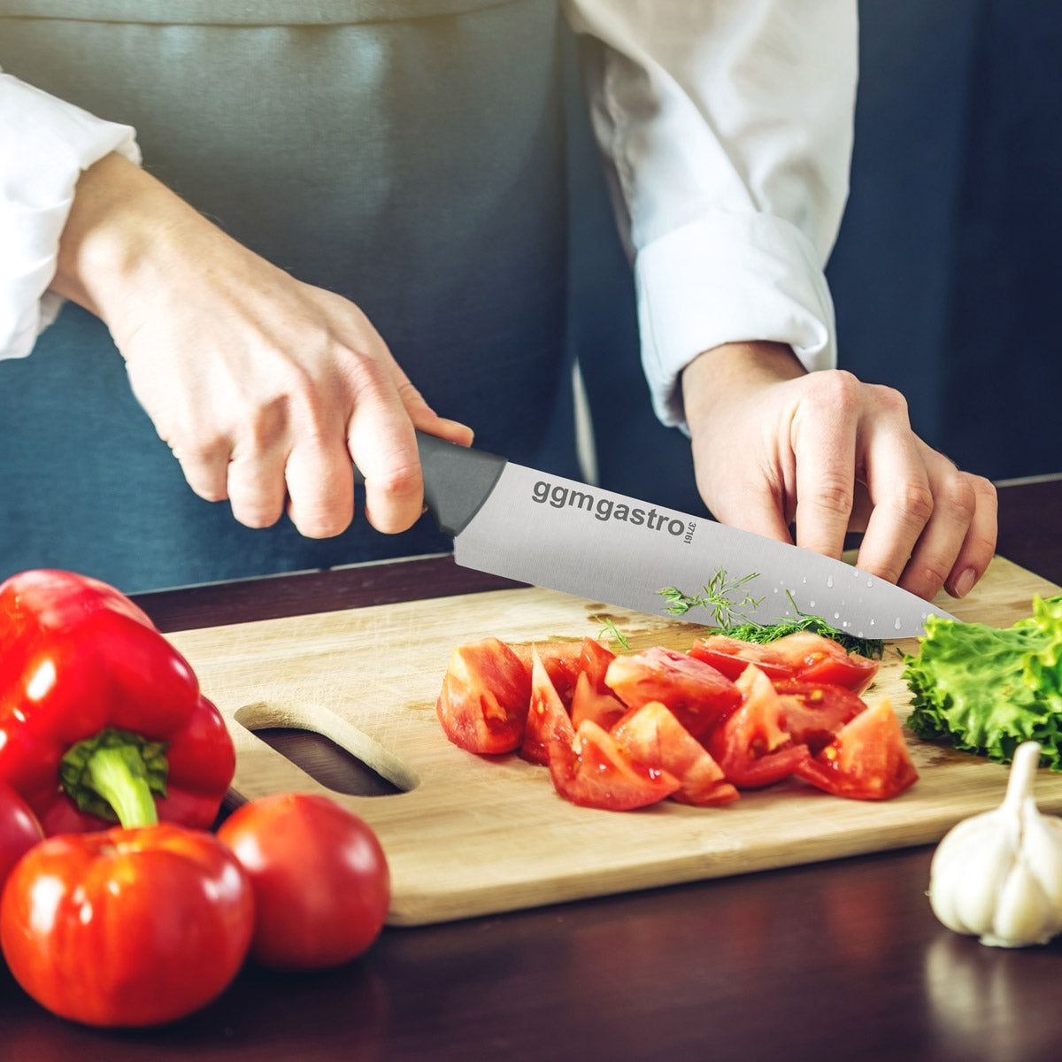 Knivsæt Gastro med oprullet etui - 5 stk