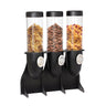 Cornflakes- og müslidispenser - 3 beholdere - sort - med drejehjul