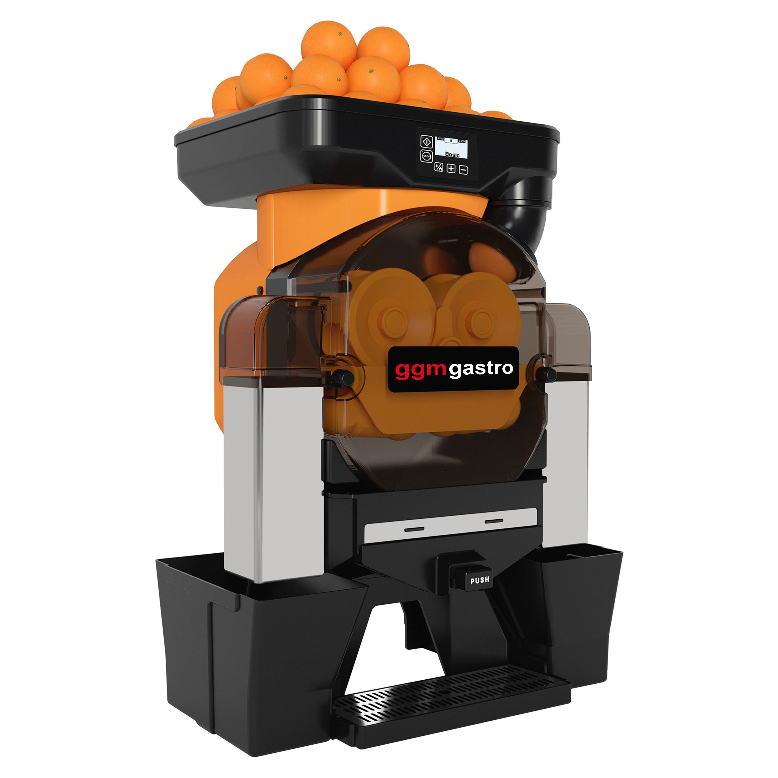 Elektrisk appelsinpresser - orange - Manuel fremføring - inklusive automatisk rengøringstilstand