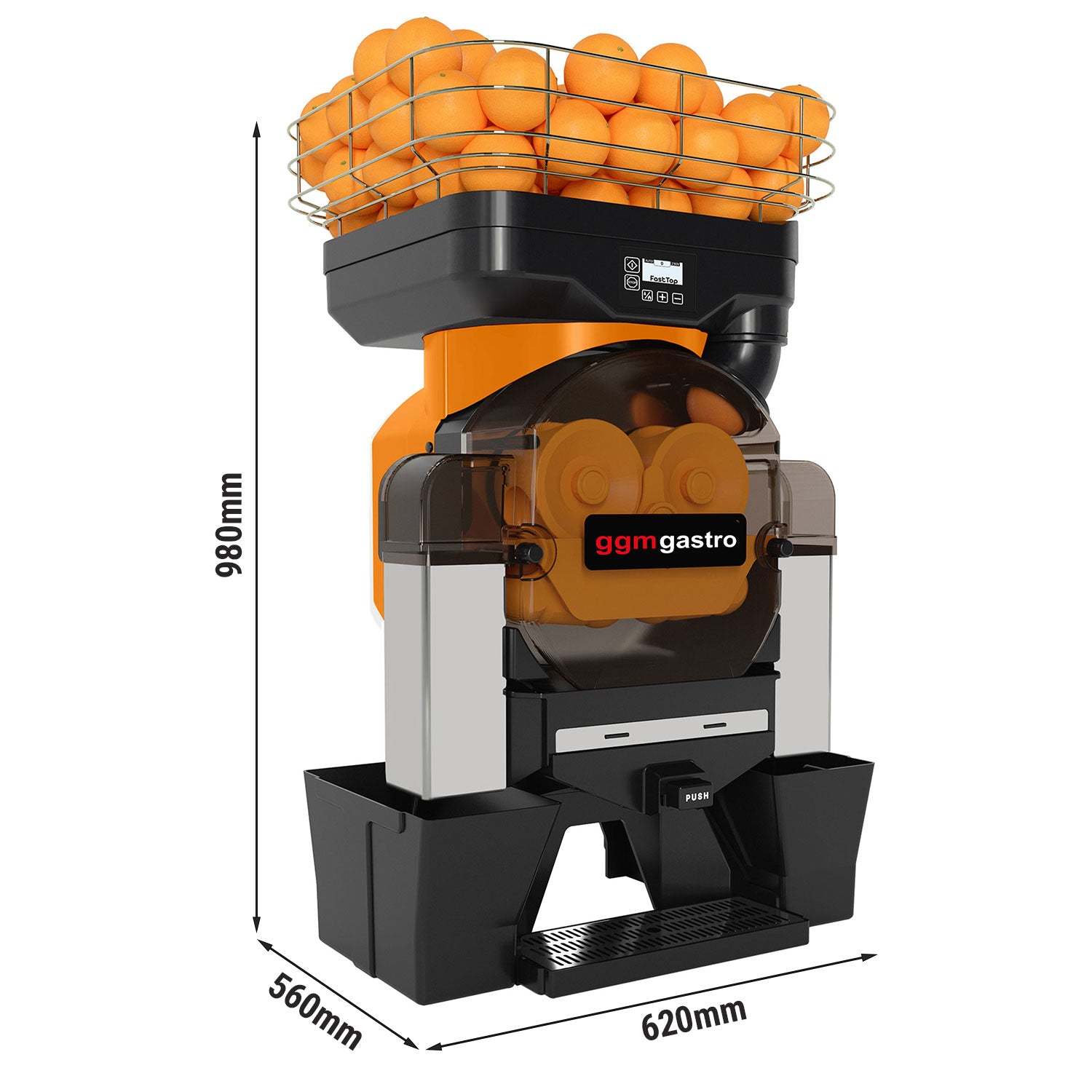 Elektrisk appelsinpresser - orange - Automatisk tilførsel - inklusive automatisk rengøringstilstand