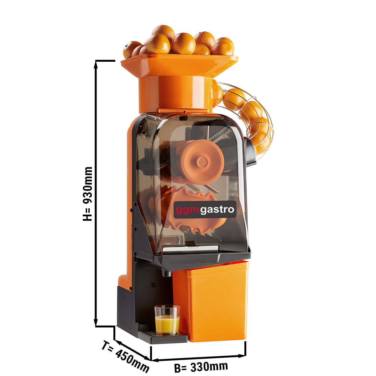 Elektrisk appelsinpresser - orange - Automatisk fremføring - inklusive automatisk rengøringstilstand