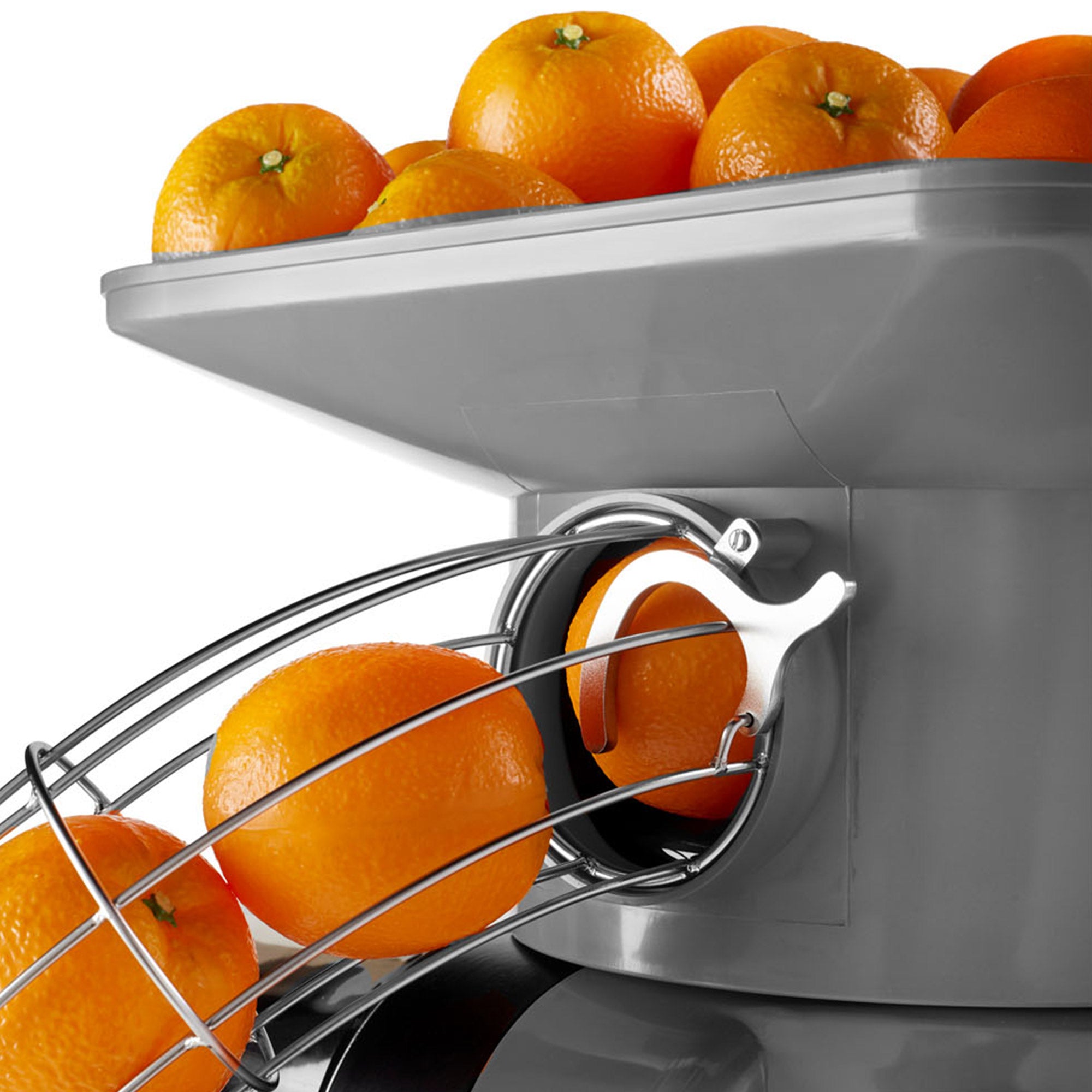 Elektrisk appelsinpresser - sølv - automatisk fremføring - inklusive automatisk rengøringstilstand
