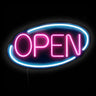 LED neonskilt - OPEN - dæmpbar - Blå/Pink - 420x250 mm