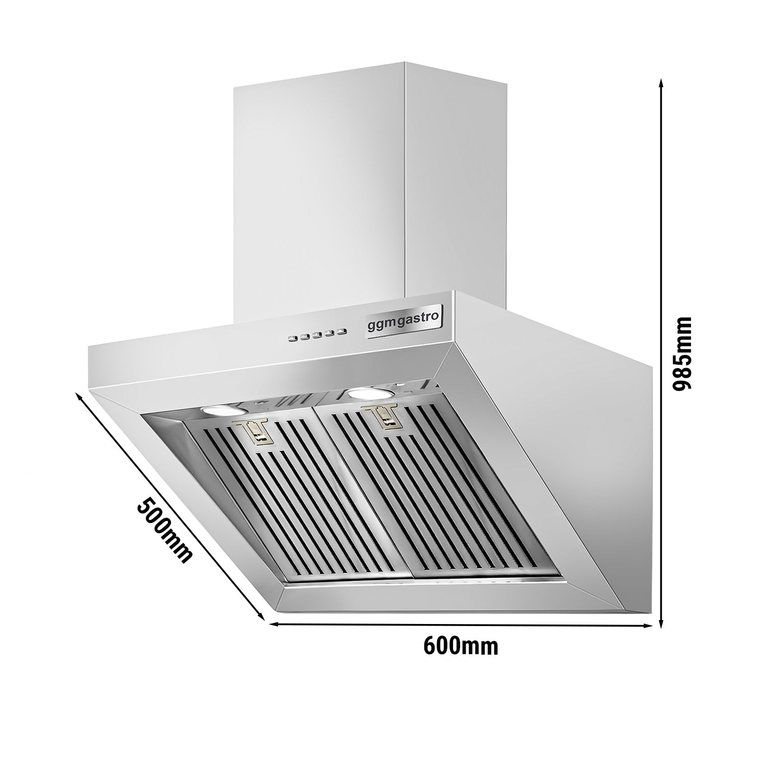 Plasmakogeplade - 600 mm - med soft touch-styring, motor, filter og lampe