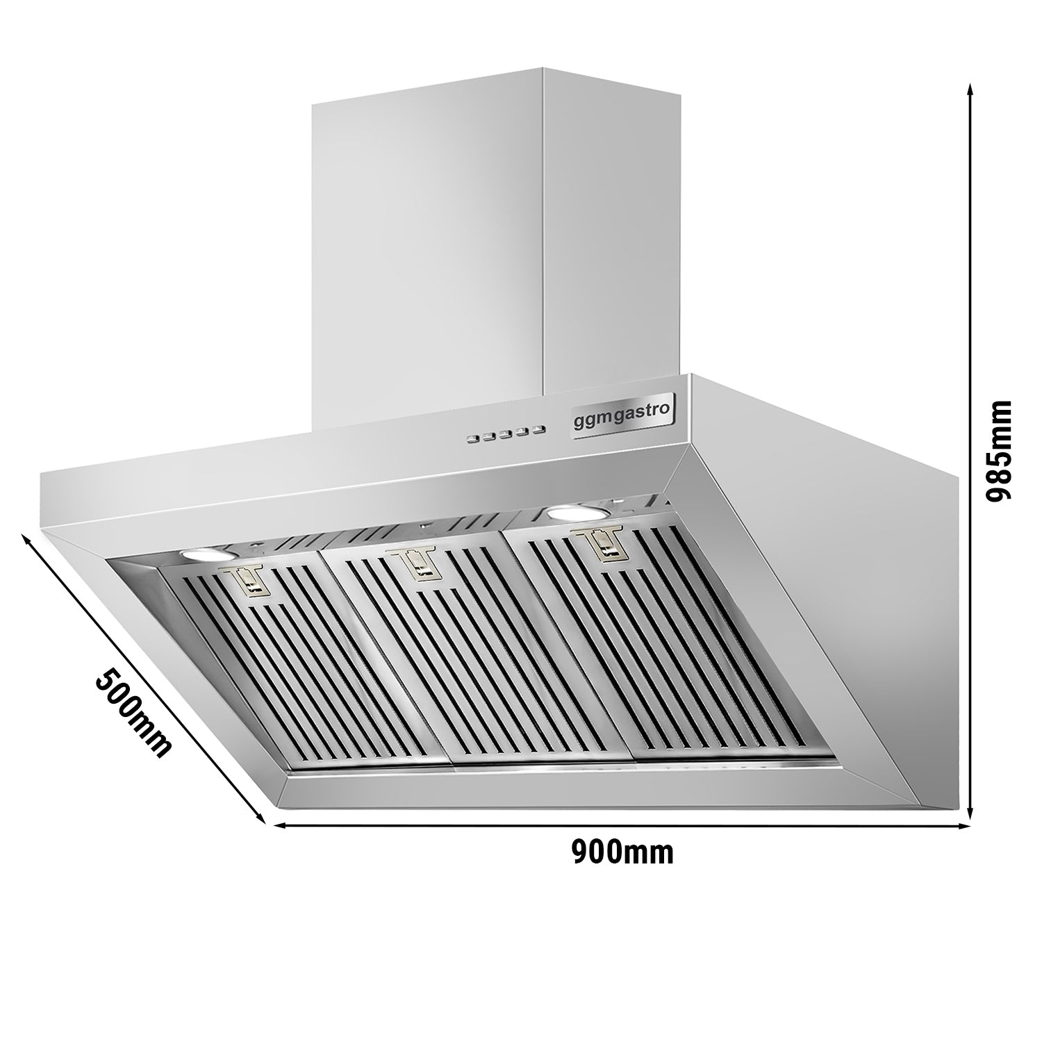 Plasmakogeplade - 900 mm - med soft touch-styring, motor, filter og lampe