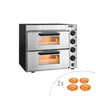 Elektrisk pizzaovn - (Chamottesten) - 585x550x430 mm - 4+4x Ø 20 cm - op til 350 °C - Analog