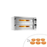 Elektrisk pizzaovn - Chamottesten - 1420x1030x780 mm - 6+6x Ø 33 cm - til Ø 33 cm pizza - op til 400 °C - Analog
