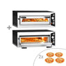 (2 stk.) Elektrisk pizzaovn - (Chamottesten) - 990x895x760 mm - 4x Ø 35 cm - til Ø 35 cm pizza - op til 450 °C - Analog - Stabelbar
