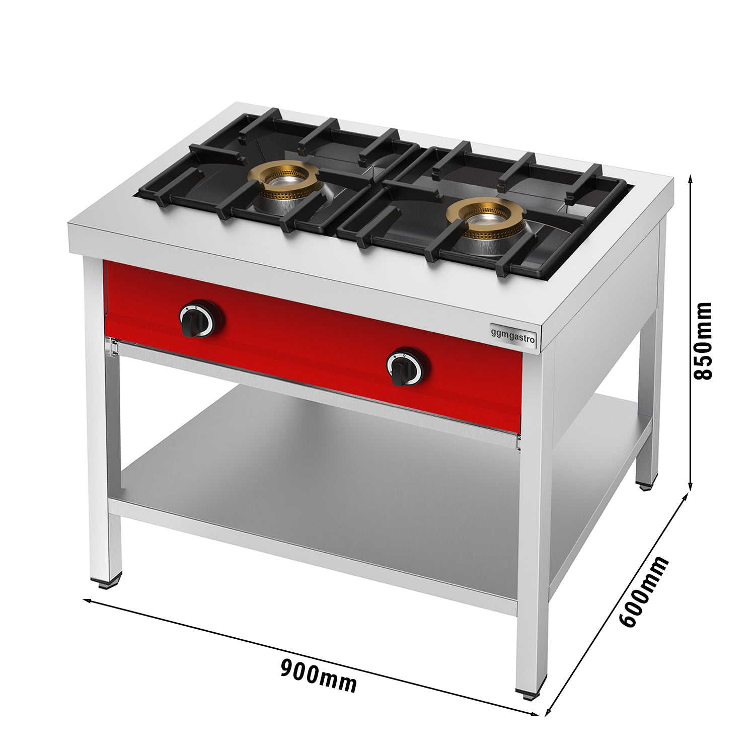 Gaskogebord med pandekage - 2 brændere - 8 kW