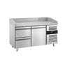 Pizzakølebord ECO – 1500 x 800 mm – med 1 dør og 2 skuffer