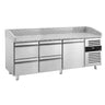 Pizzakølebord ECO – 2000 x 800 mm – med 1 dør og 4 skuffer