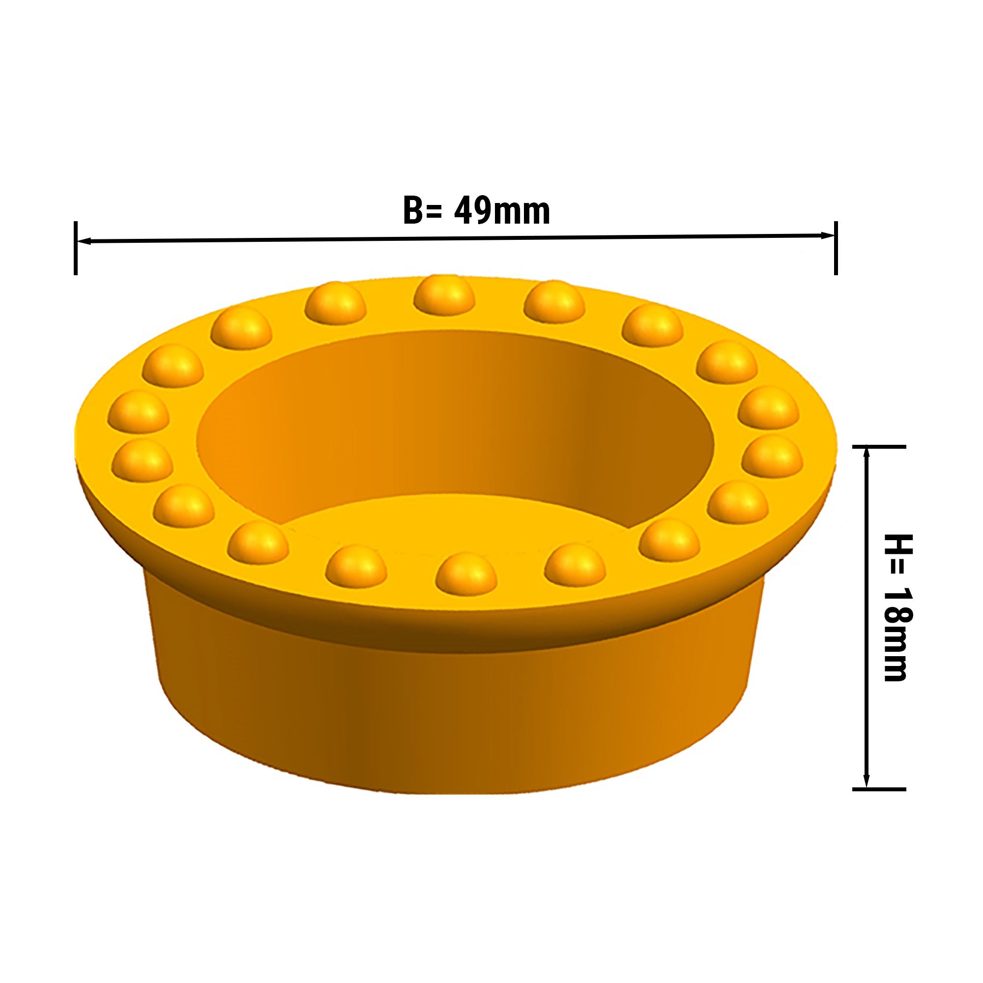 Plade til Tarteletmaskine - Form: Rund - Top Ø: 49 mm, Bund Ø: 38 mm / Højde: 18 mm