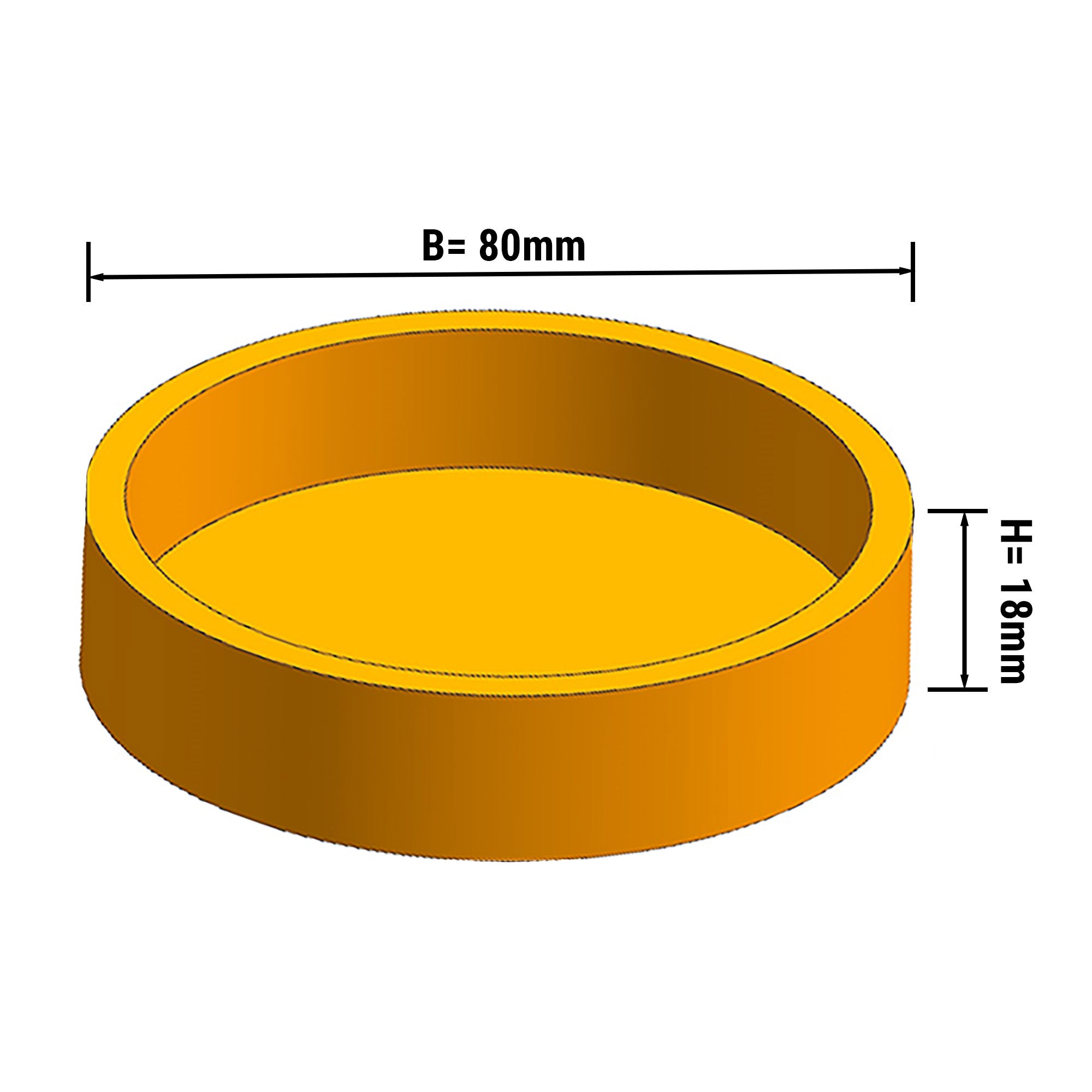 Plade til Tarteletmaskine - Form: Rund - Ø 80 mm / Højde: 18 mm