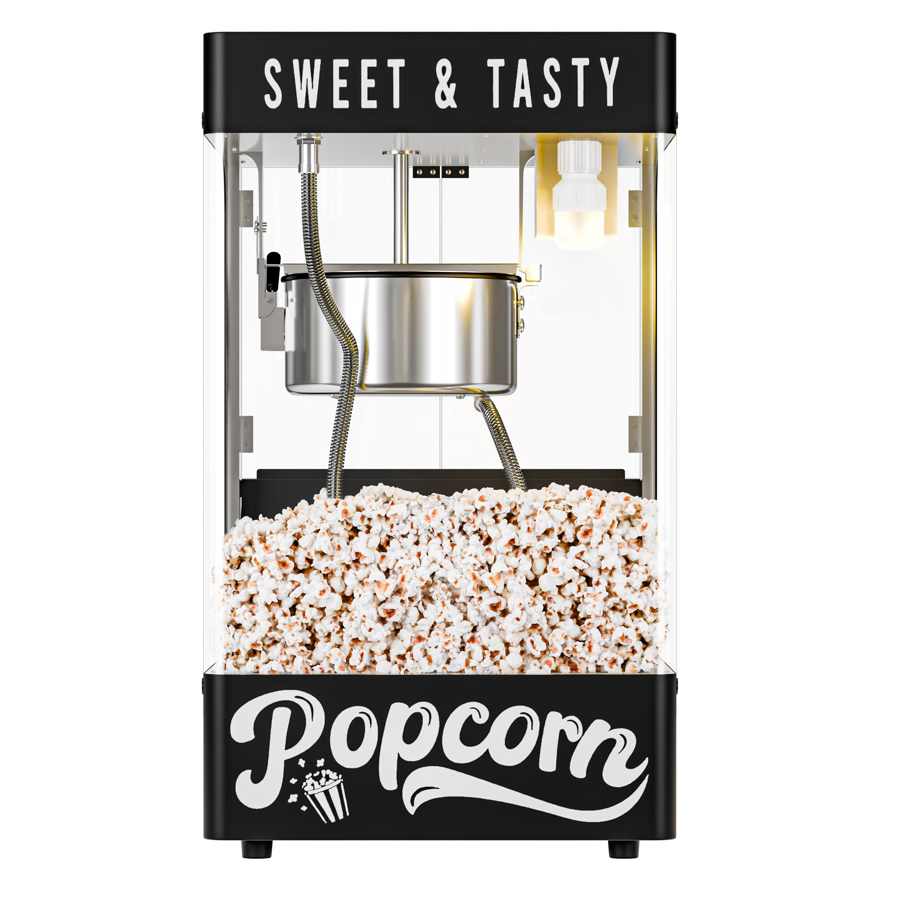 Popcornmaskine - 5 kg/t - Sort - med 1 kedel