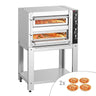 Elektrisk pizzaovn – (fuld chamotte) – 4 + 4× 34 cm – manuel – inkl. understel