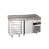 Pizzabord PREMIUM - 1550x800mm - med 1 Dør og Skuffer, Granitbordplade