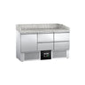 Pizzabord PREMIUM - 1400x700 mm - granitbordplade - med 1 dør og 4 skuffer