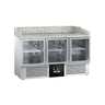 Pizzabord PREMIUM 1,4 x 0,7 m - med 3 Glasdøre