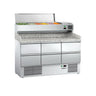 ECO pizzabord - 1400x700mm - med 6 skuffer 1/2
