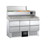 PREMIUM pizzabord - 1400x700mm - med 6 skuffer 1/2