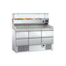 ECO pizzabord - 1400x700mm - med 6 skuffer 1/2