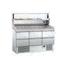 ECO pizzabord - 1400x700mm - med 6 skuffer 1/2