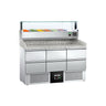PREMIUM pizzabord - 1400x700mm - med 6 skuffer 1/2