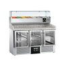 Pizzabord PREMIUM 1,4 x 0,7 m - med 3 Glasdøre