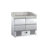 Pizzabord ECO - 935x700 mm - granitbordplade - med 0 døre og 4 skuffer