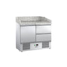 Pizzabord ECO - 935x700 mm - granitbordplade - med 1 dør og 2 skuffer