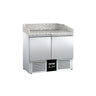Saladette / Pizzabord PREMIUM - 0,9 x 0,7 m - med 2 døre og granitplade