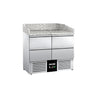 Saladette / Pizzabord PREMIUM - 0,9 x 0,7 m - med 4 skuffer og granitplade