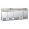 Pizzabord PREMIUM - 2300x700 mm - granitbordplade - med 5 døre