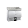 Pizzabord PREMIUM - 935x700 mm - granitbordplade - med 1 dør og 2 skuffer