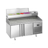 Pizzabord PREMIUM PLUS - 1490x700mm - med 2 Døre - inkl. Køleopsats - 6x GN 1/4