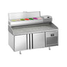 Pizzabord PREMIUM PLUS - 1783x800mm - med 2 Døre og Køleopsats til 7x GN 1/4 Beholdere