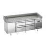 Pizzabord PREMIUM PLUS - 1980x700mm - med 1 Dør og 4 Skuffer